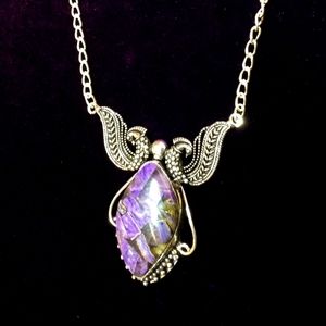 📿👠NWOT   REAL GENUINE Sterling Silver Charoite Necklace